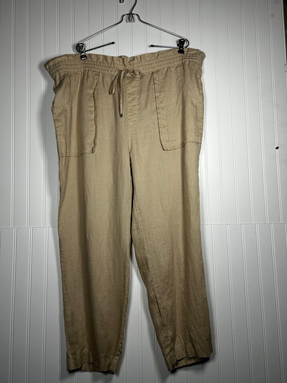 Lauren Ralph Lauren black label Women's
Linen Ankle Pants Tan straight leg 16W